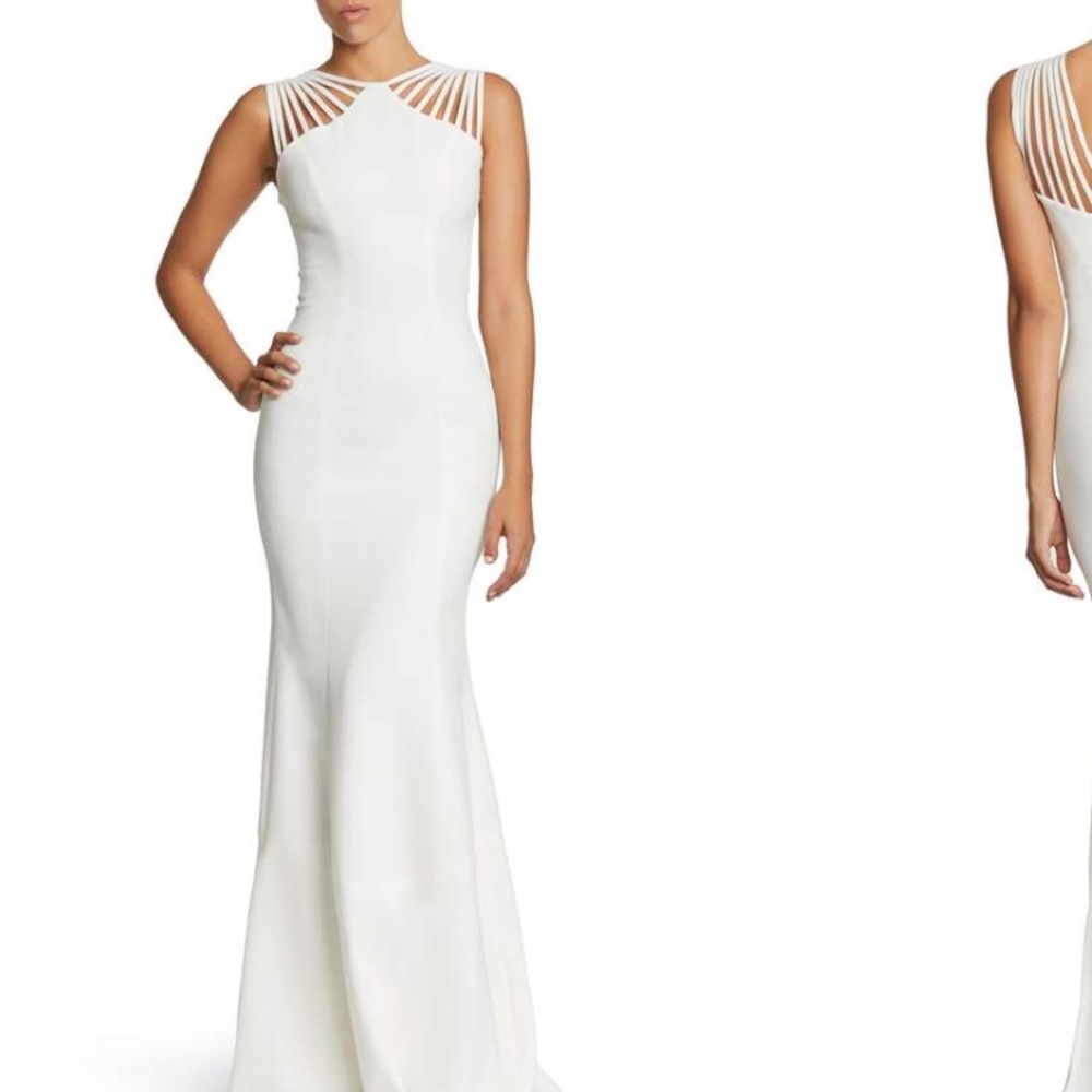 Strappy Gown with Modern Neckline